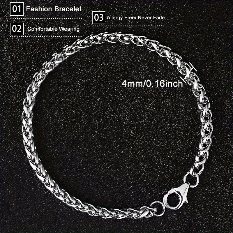 LMNZB Stainless Steel Interwoven Bracelet 4mm